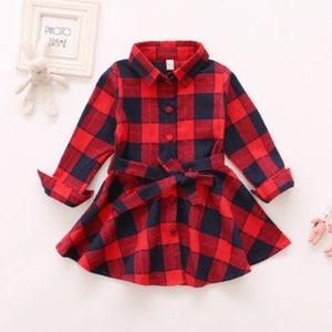 Buffalo Plaid Ruffle Dress